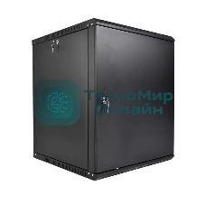 Шкаф телекоммуникационный настенный разборный ЦМО ЭКОНОМ 18U (600 350) дверь металл, черный