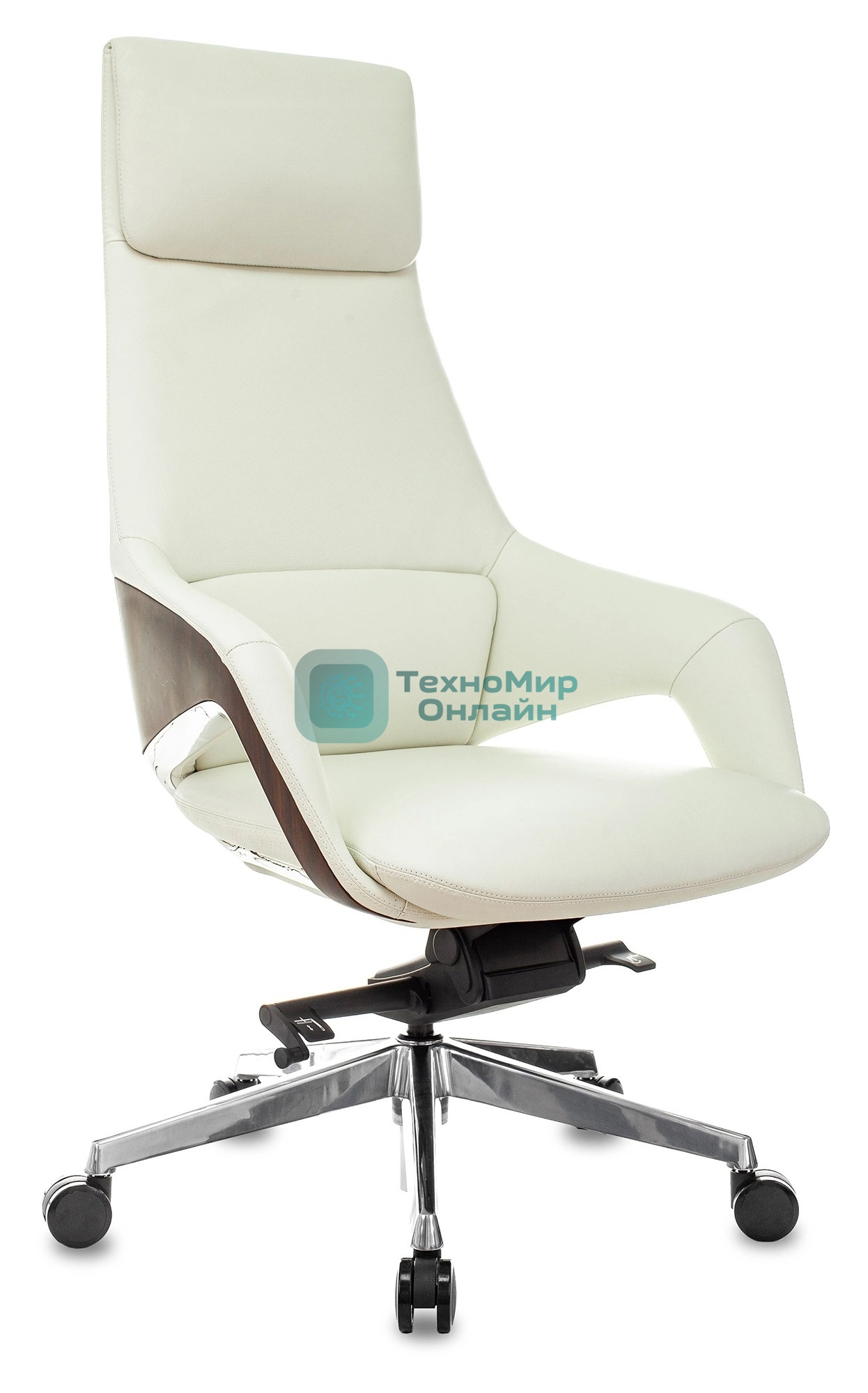 Кресло Бюрократ DAO-2 белый, кожа, подголовник