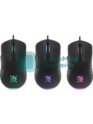 Мышь проводная Defender Arga GM-049 черный, 3600 dpi, USB, кнопки - 6