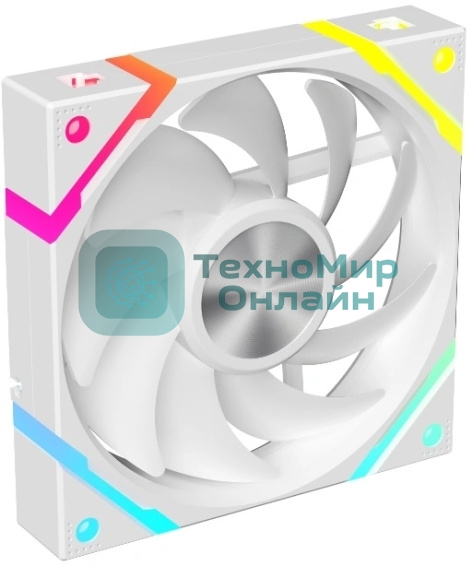 Вентилятор для корпуса Eurocase EU-FN120ARGB_12 WH YH1225 White,120 ARGB fan 3pin+AURA 5V3pin female and male connector with brown box,3pcs in big bro