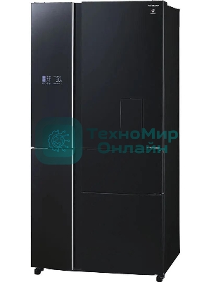 Холодильник Sharp SJWX99ABK черный четырехкамерный 423/227л морозилка снизу, No Frost, Side by Side