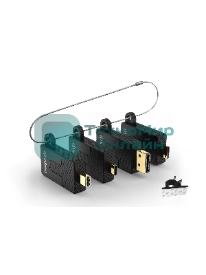 Кольцо Infobit iCable AR11 с переходниками: DP, Mini DP, Mini HDMI и USB C папа на HDMI мама, поддержка 4K30