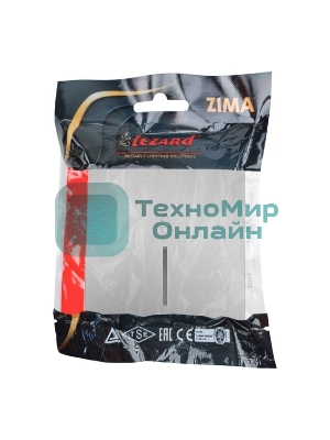 Выключатель проходной 1-кл. с индик. СП ZIMA IP20 10А безвинт. зажим серый матовый LEZARD 704-7488-114QC