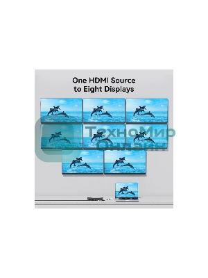 Разветвитель - сплиттер Vention HDMI 19F/8x19F на 8 мониторов