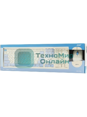 Комплект клавиатура + мышь Acer OCC205 беспроводной USB, 1200 dpi, белый/голубой