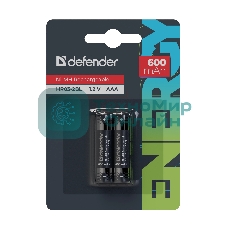 Аккумуляторная батарея Defender HR03-2BL 600 mAh ААА, Ni-MH, блистер, 2 шт.