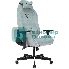 Кресло игровое Бюрократ Knight N1 Fabric серо-голубой Light-28 с подголов. крестовина металл