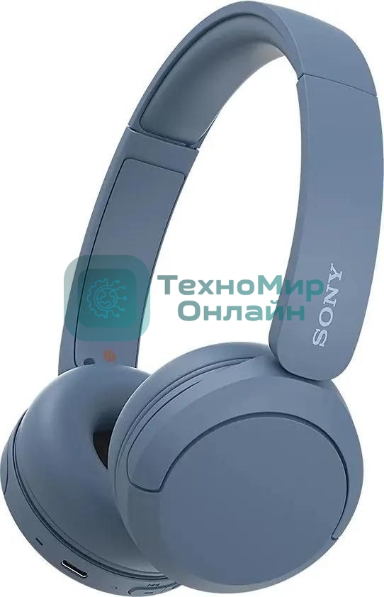 Беспроводные наушники Sony WH-CH520L синий, накладные, Bluetooth, быстрая зарядка, до 50 ч
