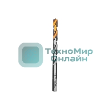 Сверло спиральное по металлу Denzel 8 x 117мм, Р6М5, Golden Tip