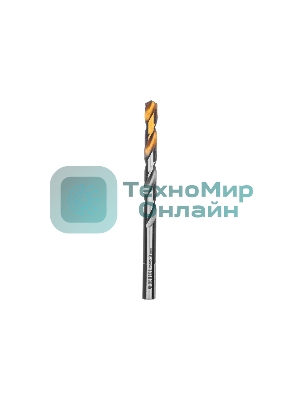 Сверло спиральное по металлу Denzel 8 x 117мм, Р6М5, Golden Tip