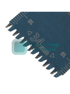 Насадка для МФИ Denzel режущая пазовая прямая, HCS, по дереву, ламинату, 34 х 2,5 мм, крупный зуб