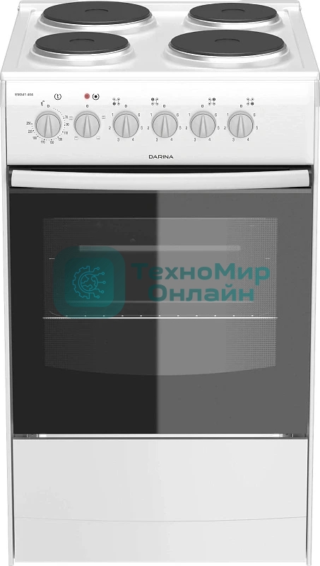 Плита электрическая Darina S EM 341 404 W белый/черный, конфорок 4 шт, духовка 50 л, 50 см x 85 см x 56 см
