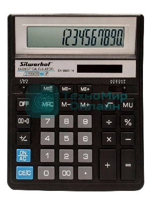 Калькулятор настольный Silwerhof SH-888X-14 черный 14-разр.