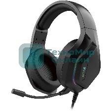 Гарнитура Oklick HS-L600G чёрный, проводная, USB, подсветка