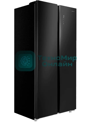 Холодильник Maunfeld MFF177NFB Slim Inverter черный двухкамерный 352/198л морозилка слева, No Frost, Side by Side