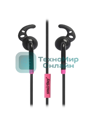 Проводные наушники Smartbuy Fit SBH-410 черный/розовый, внутриканальные, Jack 3.5 мм