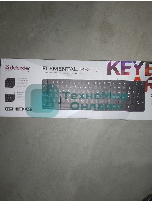 (Поврежденная упаковка) Клавиатура проводная DEFENDER Elemental HB-239 черный (USB, 104 клавиши + FN, 1.8м) (45239)