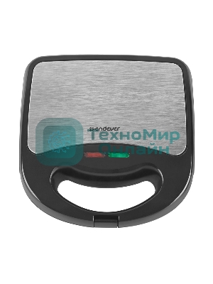 Сэндвичница электрическая Endever Skyline SM-28, черный/стальной, мощность 850 Вт