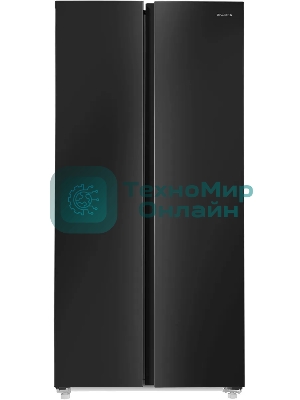 Холодильник Maunfeld MFF177NFBE черный, двухкамерный 263/170л морозилка сбоку, No Frost, Side by Side