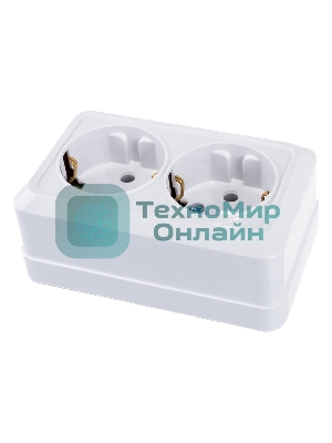 Розетка 2-м BOLLETO с заземл. накл. 7128 белый ASD/IN HOME 4680005959839