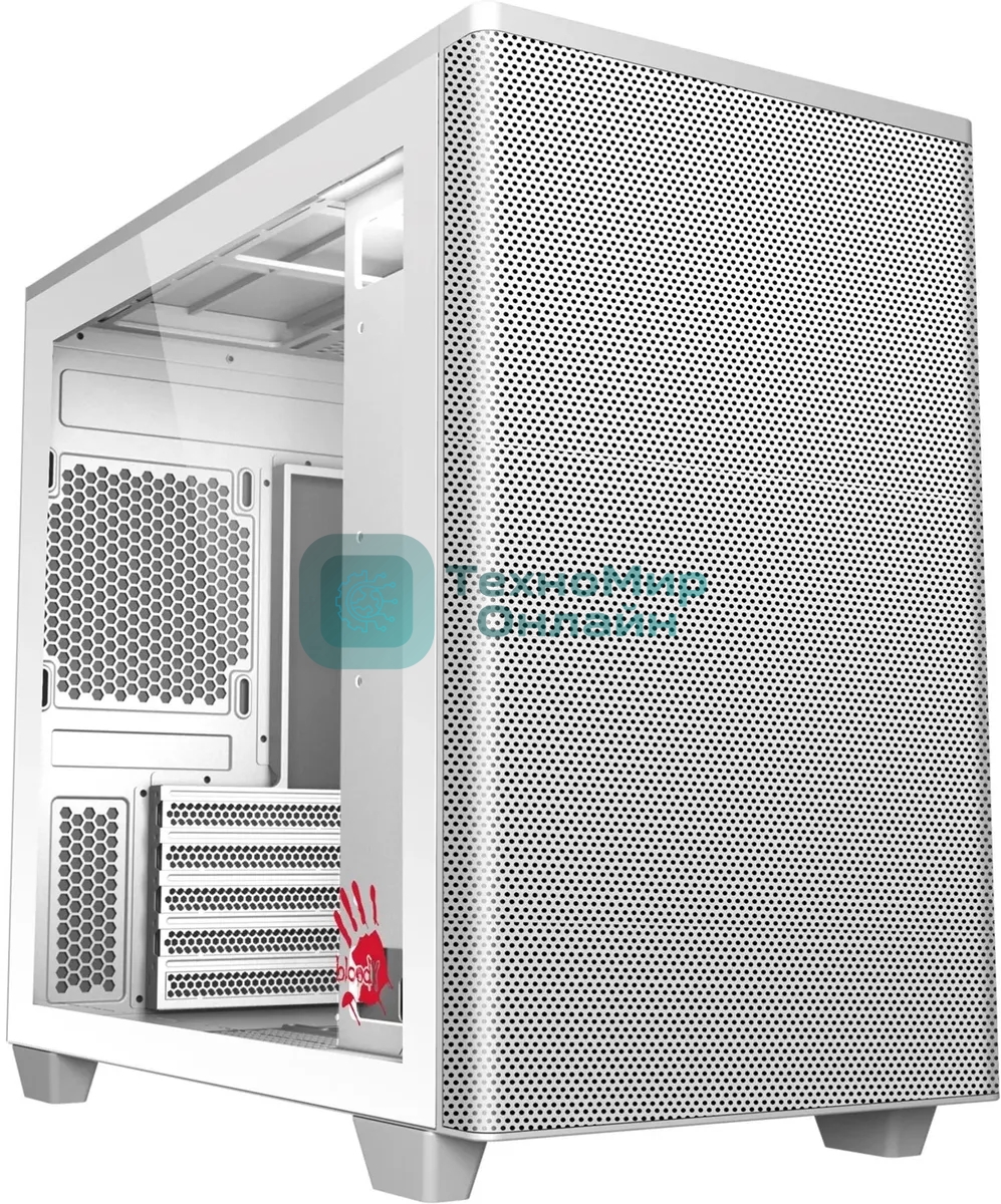 Компьютерный корпус Bloody BD-CC117F белый без БП mATX 5x120мм 1xUSB 2.0 1xUSB 3.0 audio bott PSU