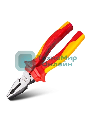 Плоскогубцы Deli DL512007 диэлектрические комбинированные, 180 мм, сталь Cr-V, сертификат VDE для работ под напряжением до 1000 В