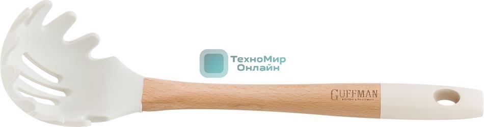 Ложка для спагетти GUFFMAN M04-023-W с ручкой из бамбука, белый