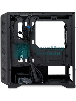 Компьютерный корпус без блока питания HSPD M321, Mesh Mini-tower, черный, slide TG, 0.45 SPCC, 2x140мм ARGb+1x120мм ARGb mATX, mITX 160/340/184мм 2x2.5