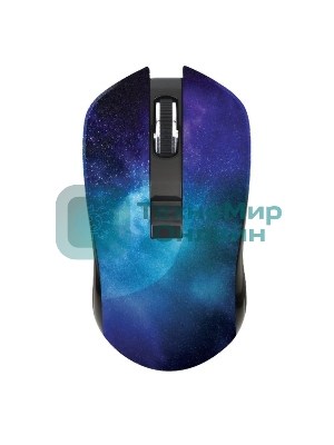 Мышь беспроводная Qumo Office M27 Universe синий, 1600 dpi, радиоканал, USB, кнопки - 4