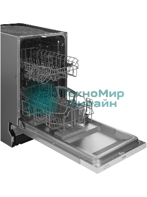 Встраиваемая посудомоечная машина Hyundai HBD 440P, белый, 44.8 см, 9 компл., 49 дБ, класс A++