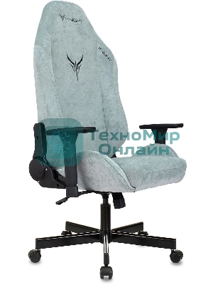 Кресло игровое Бюрократ Knight N1 Fabric серо-голубой Light-28 с подголов. крестовина металл