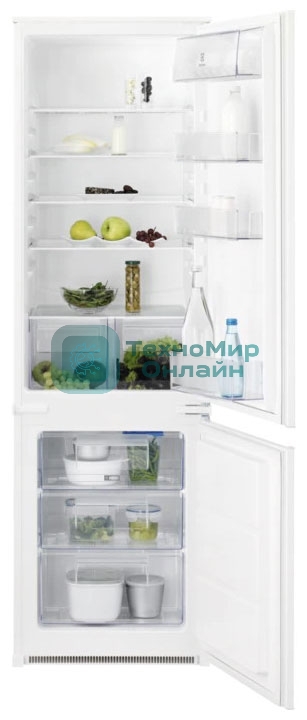 Встраиваемый холодильник Electrolux RNT2LF18S (без No Frost, электронное управление, класс A+, полезный объем: 272 л (195 + 72 л), 54x54.9x177.9 см, белый)