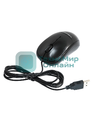 Мышь проводная Nakatomi MON-05U черный, 1000 dpi, USB, кнопки - 3