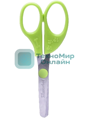 Ножницы для левшей Silwerhof детские 130мм ручки пластиковые асимметричные нержавеющая сталь зеленый