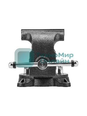 Тиски слесарные Denzel BVH-125, 125 мм, поворотные, стальная направляющая, с наковальней