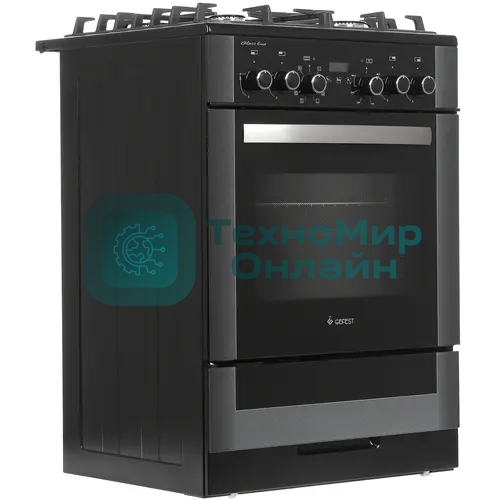 Плита комбинированная Gefest ПГЭ 6502-03 0044 черный, конфорок 4 газовых, духовка 55 л, 60 см x 85 см x 60 см