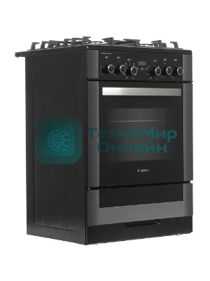 Плита комбинированная Gefest ПГЭ 6502-03 0044 черный, конфорок 4 газовых, духовка 55 л, 60 см x 85 см x 60 см