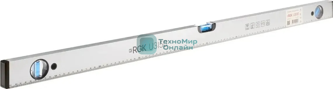 Уровень RGK U3150 пузырьковый 3глаз. магнит. серебристый/черный (752114)