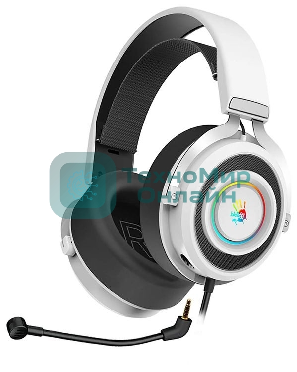 Гарнитура Bloody G535 белый/серебристый, проводная, подсветка