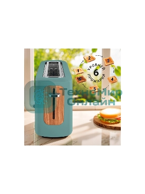 Тостер Tesler TT-140, зеленый, 980 Вт, 1 слот