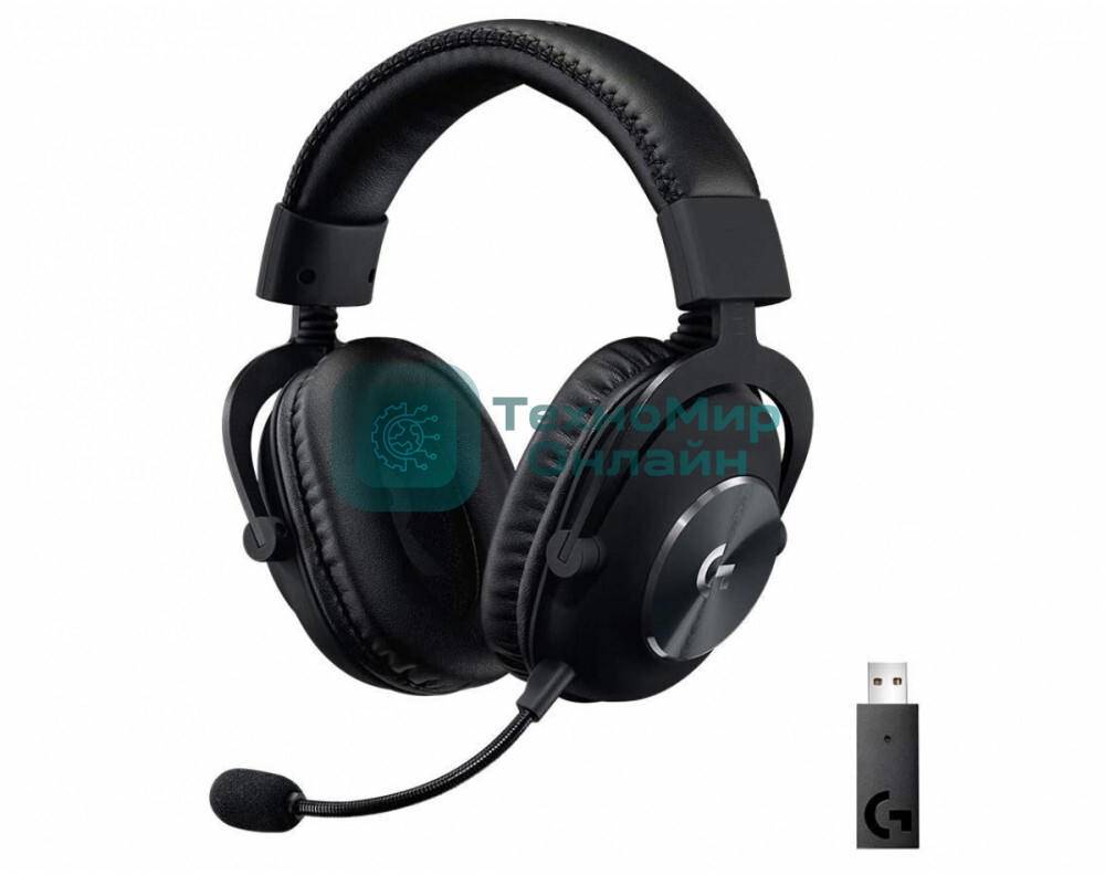 Гарнитура проводная с микрофоном Logitech Pro X LIGHTSPEED черный мониторные BT оголовье (981-000907)