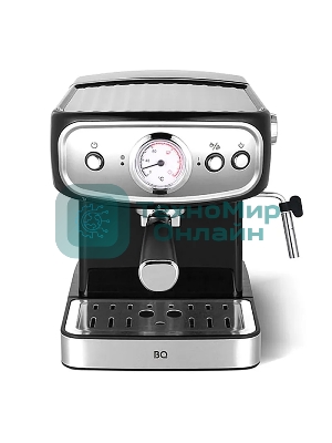 Кофеварка рожковая BQ CM1006 черный-стальной, исп. кофе - молотый, 1,5 л, 850 Вт, 15 бар