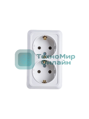 Розетка 2-м BOLLETO с заземл. накл. 7128 белый ASD/IN HOME 4680005959839
