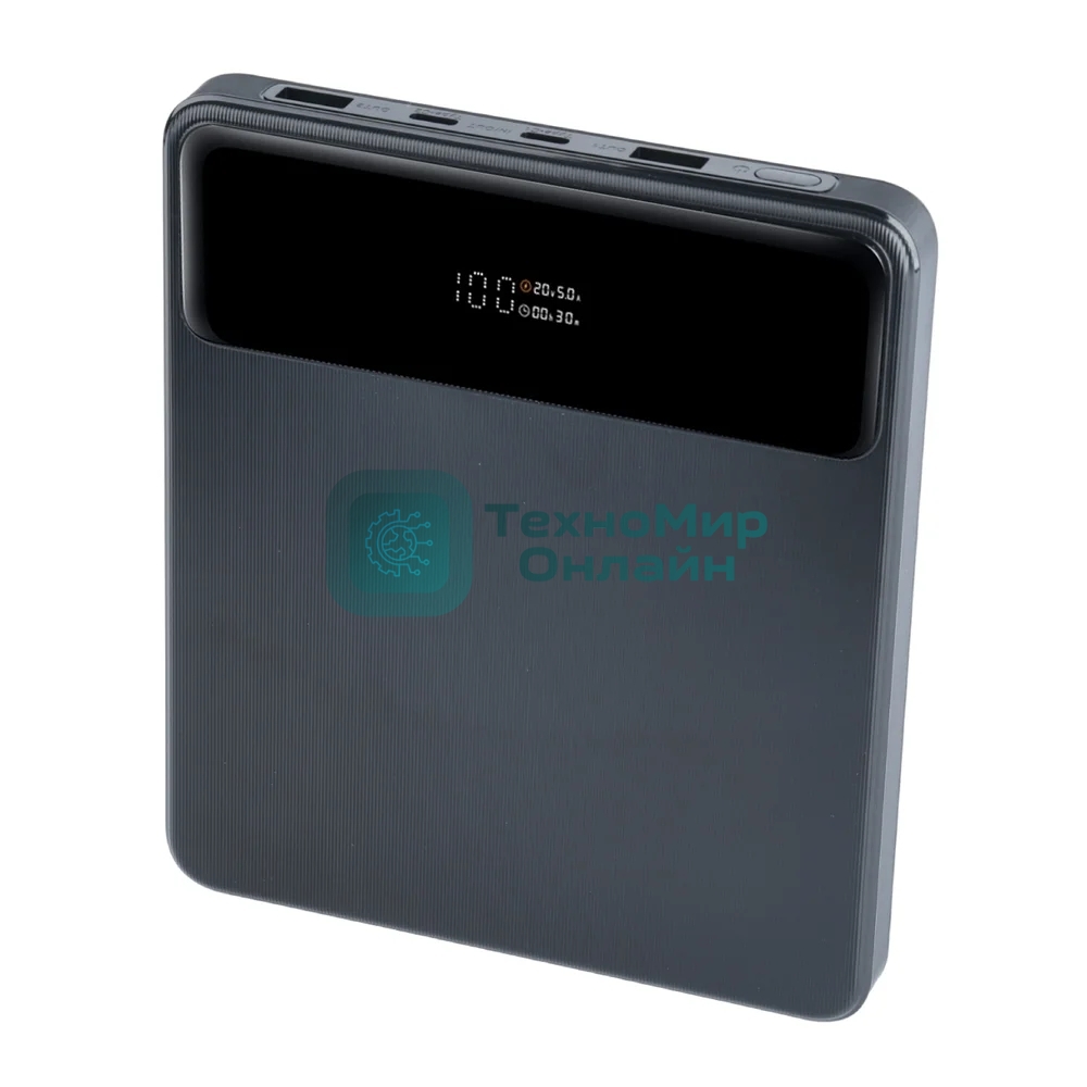 Портативный аккумулятор Perfeo Powerbank LAPTOP 105W 20000 mAh/LED дисплей/PD + QC 3.0/2 Type-C/2USB/Выход: 5A,max105W черный (PF_E1472)