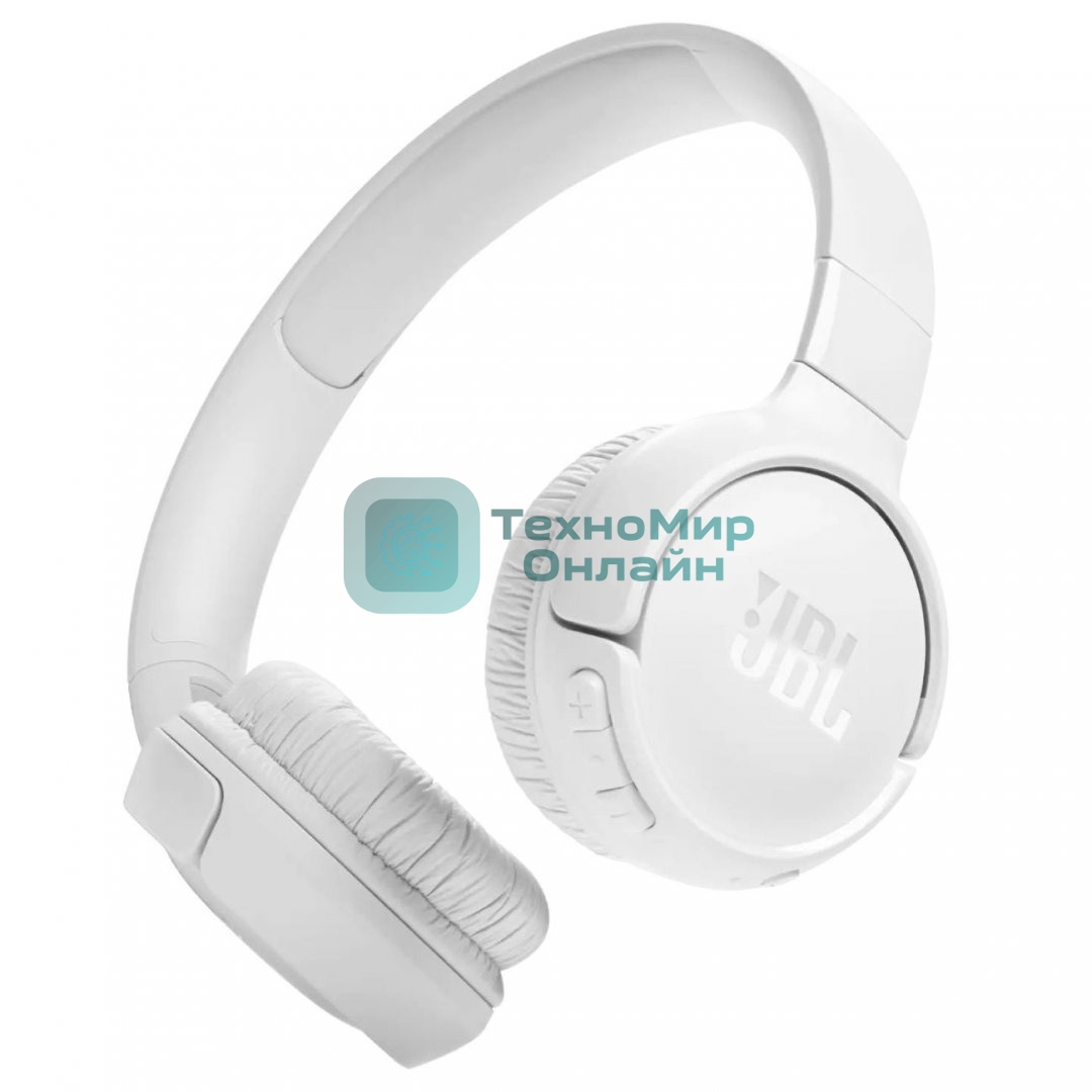 Беспроводные наушники JBL Tune 520BT белый, накладные, Bluetooth, быстрая зарядка, складная конструкция