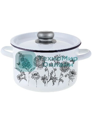 Кастрюля Appetite 1с16с/1 JE TAIME с крышкой, эмалированная сталь, цилиндрическая 2,9 л