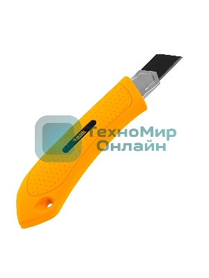 Нож Denzel 18 мм, сменное лезвие, SK4, метал. направляющая, винтовой фиксатор