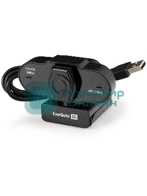 Веб-камера ExeGate BlackView C931 1920x1080, 30 кадр/с, USB Type-A, микрофон (шумоподавление), автоматическая фокусировка, шторка приватности, универсальное крепление, штатив в комплекте
