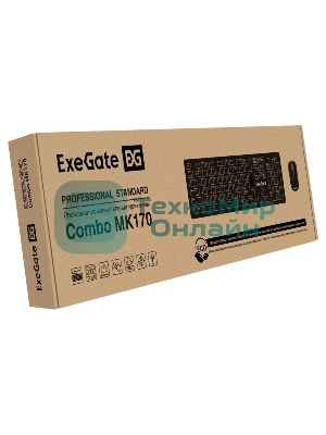 Комплект клавиатура+мышь ExeGate Professional Standard Combo MK170 проводной, USB, 1200 DPI, чёрный