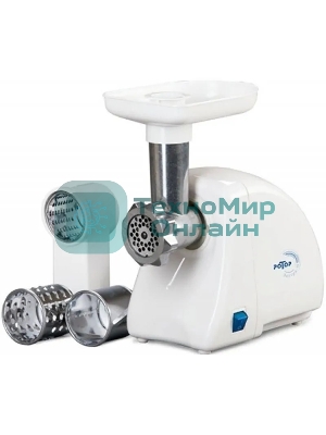Мясорубка электрическая Ротор Экстра М ЭМШ 35/250-3 белый, 1500 Вт, 0.6 кг/мин, насадки - 4
